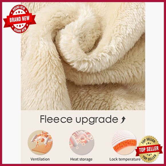 Women's Fleece Sherpa Lined Pullover Sweatshirt Mockneck Winter Warm - Picture 2 of 7